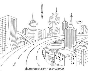 future city drawing easy.